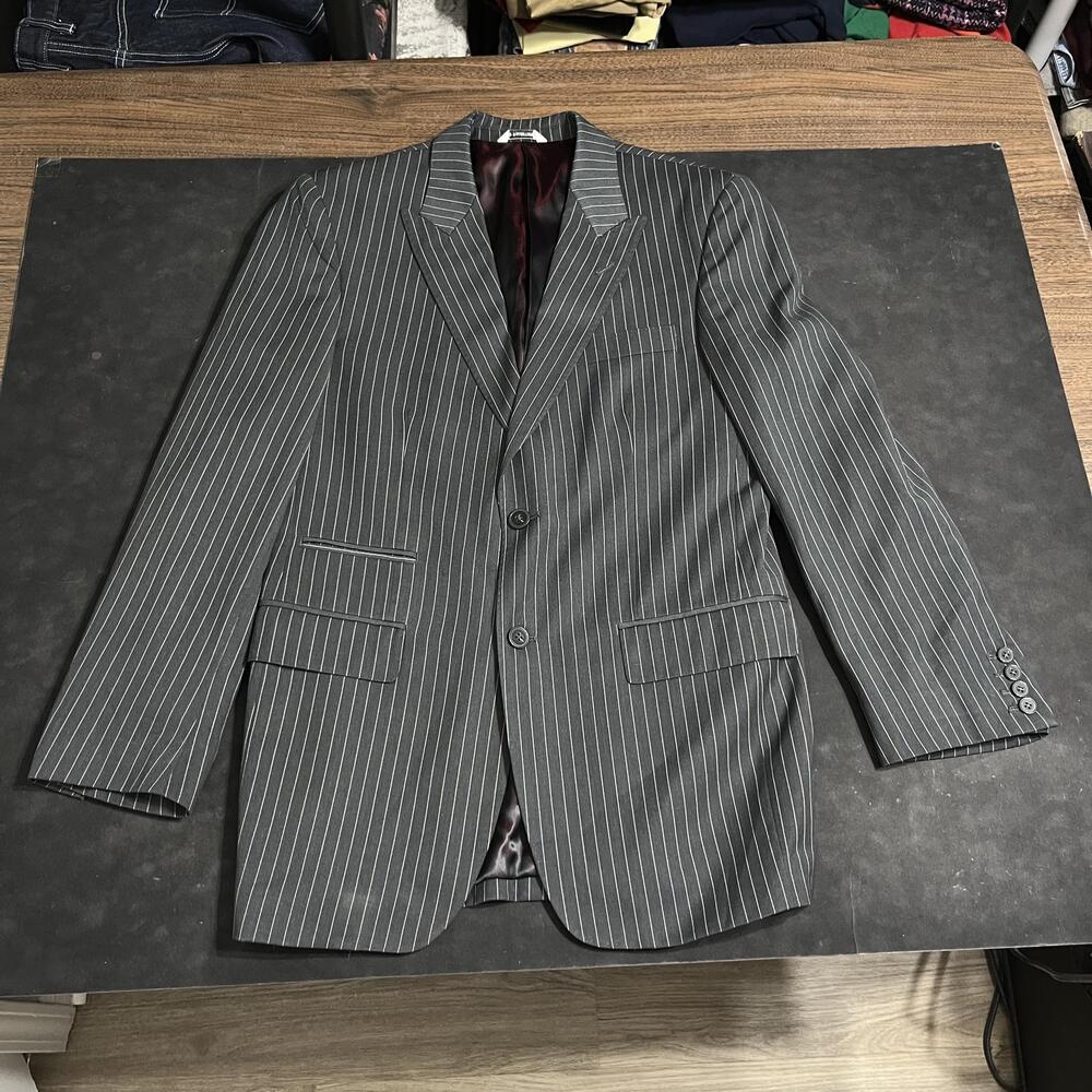 Gino Valentino Blazer Men 38 Zegna Pinstripe Wool Silk Luigi Botto Italy Vintage